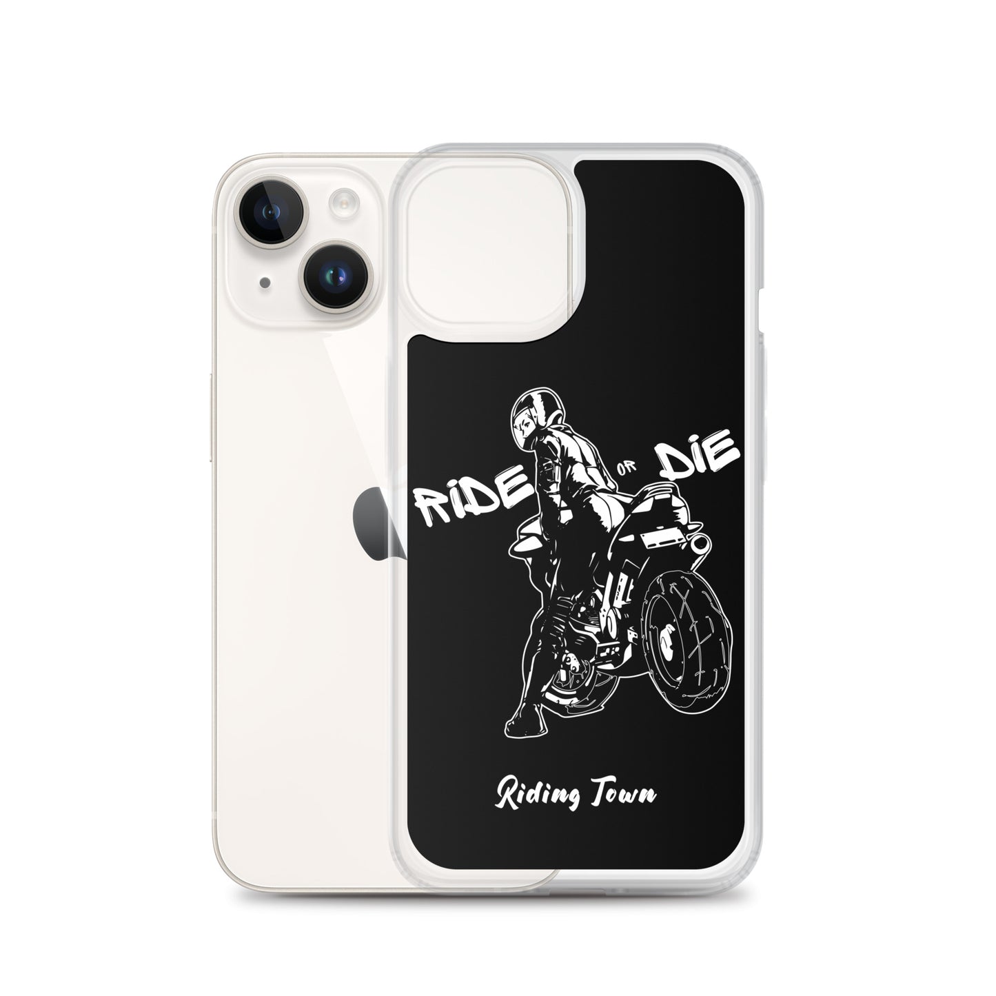 Coque iPhone® - BIKERGIRL- Noire - Riding Town