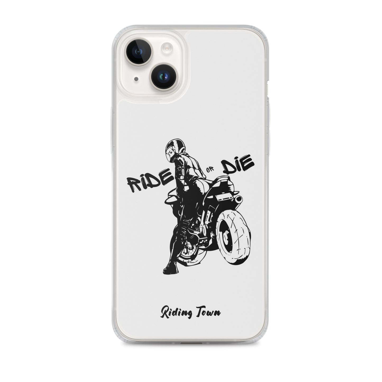 Coque iPhone® - BIKERGIRL- Blanche - Riding Town