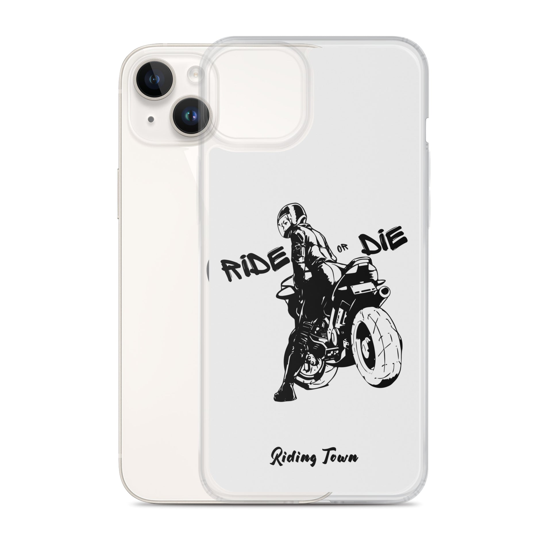 Coque iPhone® - BIKERGIRL- Blanche - Riding Town