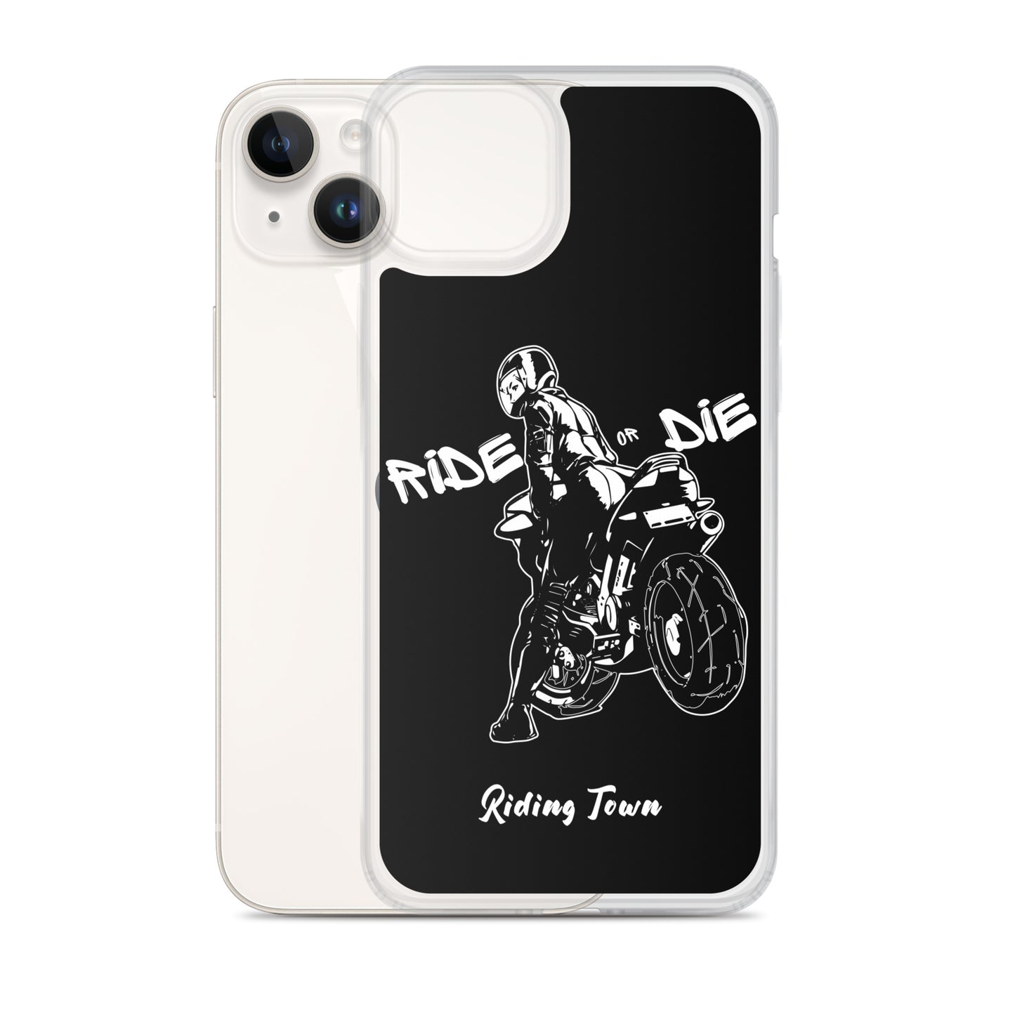 Coque iPhone® - BIKERGIRL- Noire - Riding Town