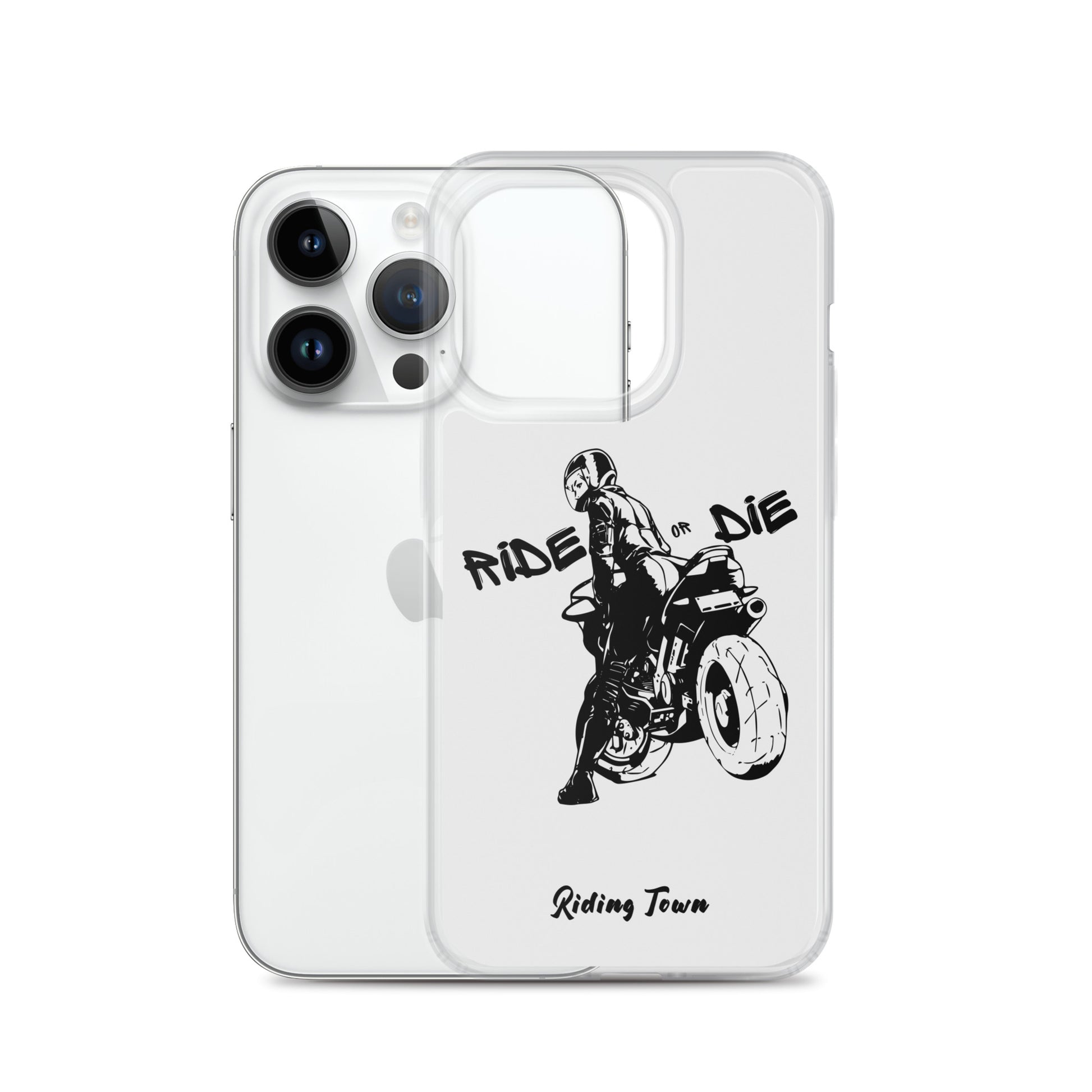 Coque iPhone® - BIKERGIRL- Blanche - Riding Town