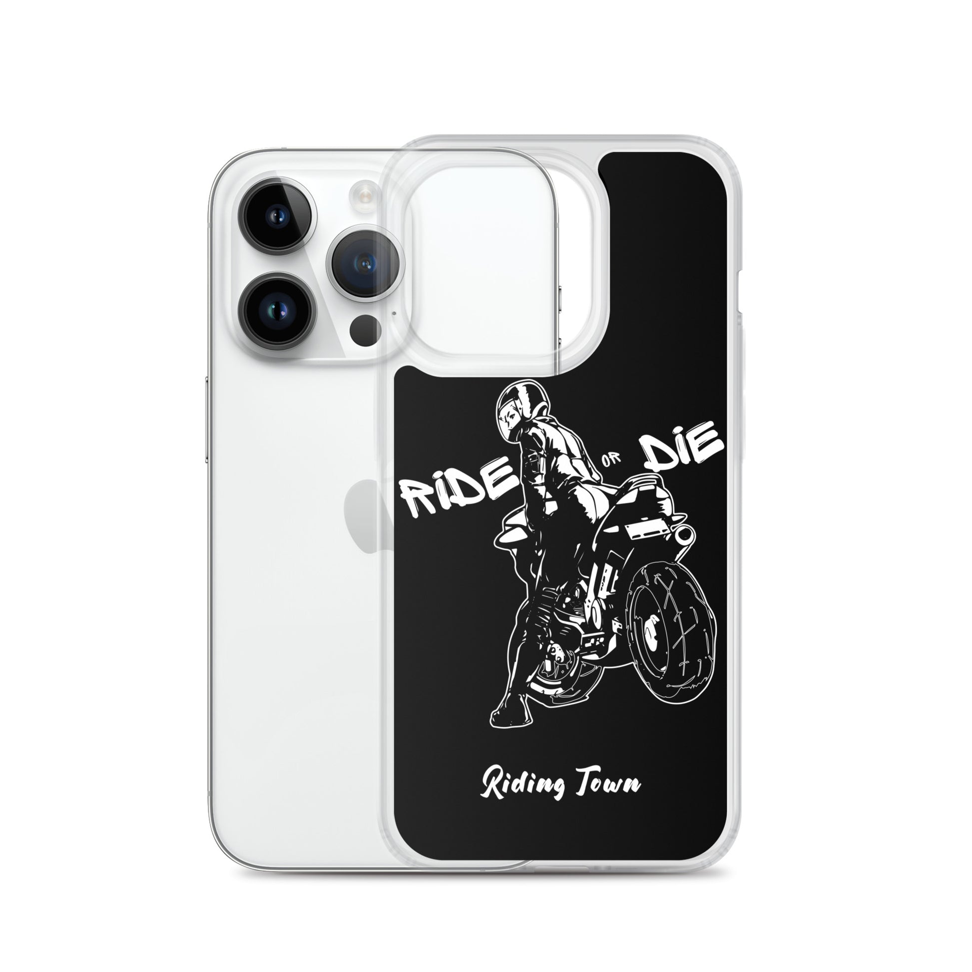 Coque iPhone® - BIKERGIRL- Noire - Riding Town