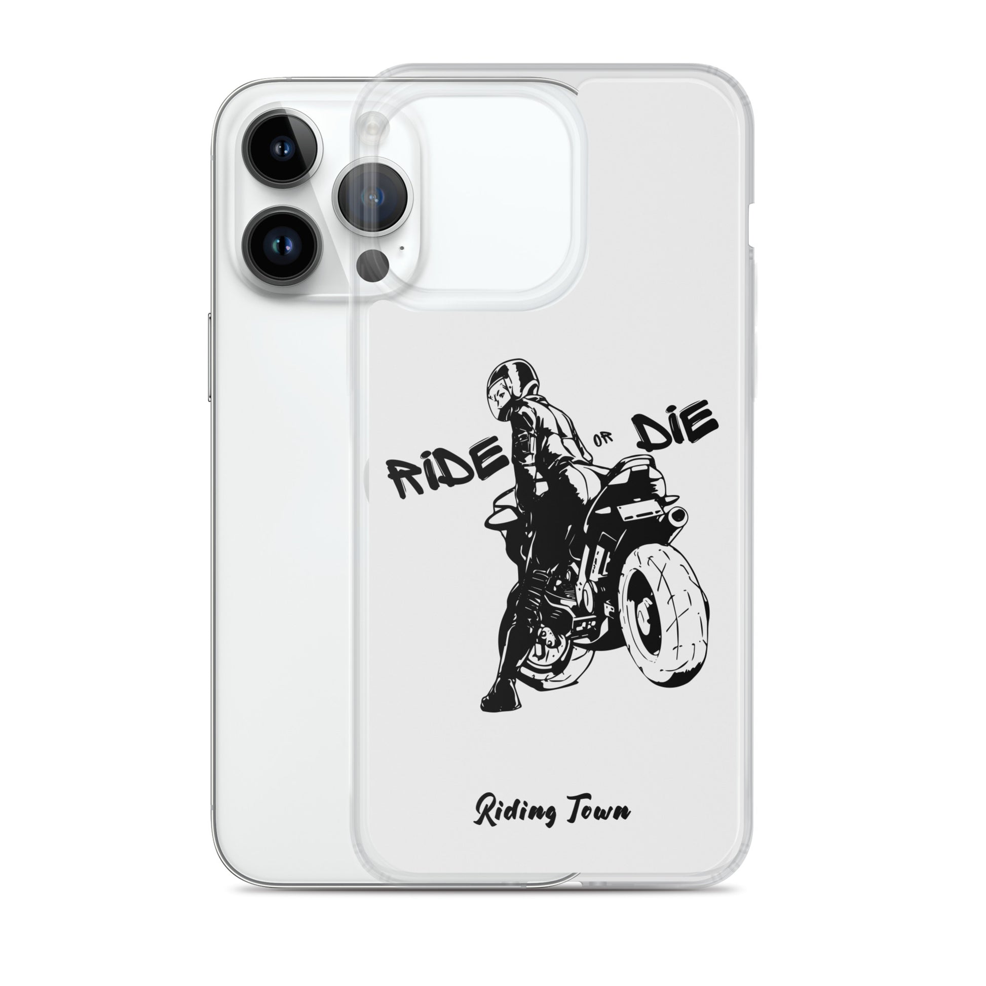 Coque iPhone® - BIKERGIRL- Blanche - Riding Town