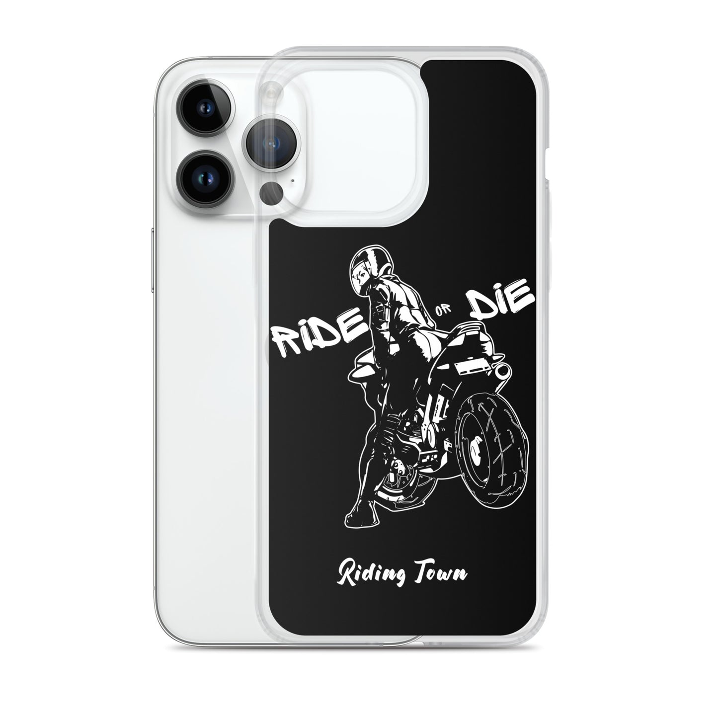 Coque iPhone® - BIKERGIRL- Noire - Riding Town