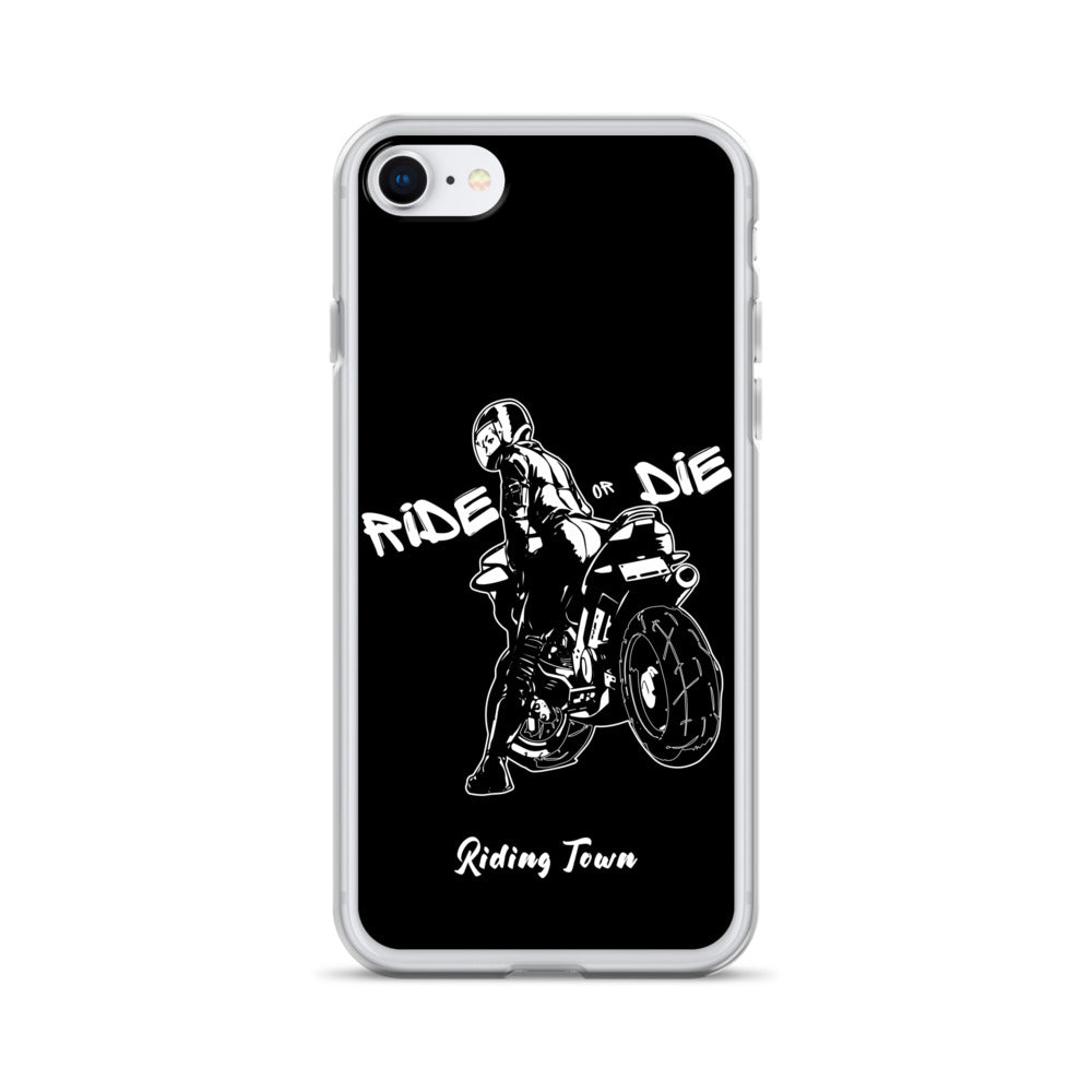 Coque iPhone® - BIKERGIRL- Noire - Riding Town