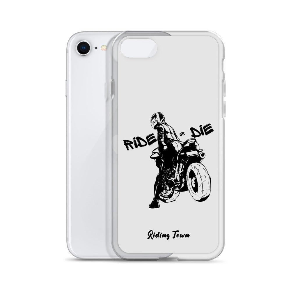 Coque iPhone® - BIKERGIRL- Blanche - Riding Town