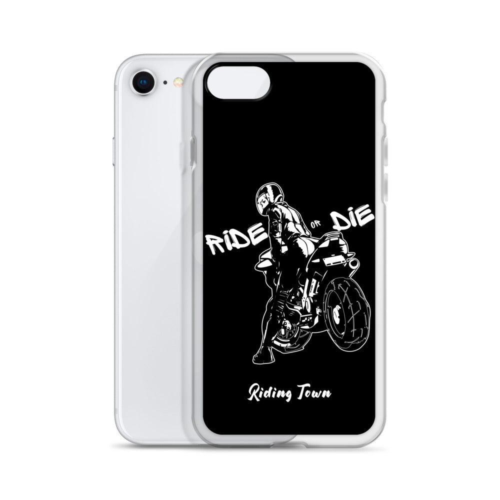 Coque iPhone® - BIKERGIRL- Noire - Riding Town