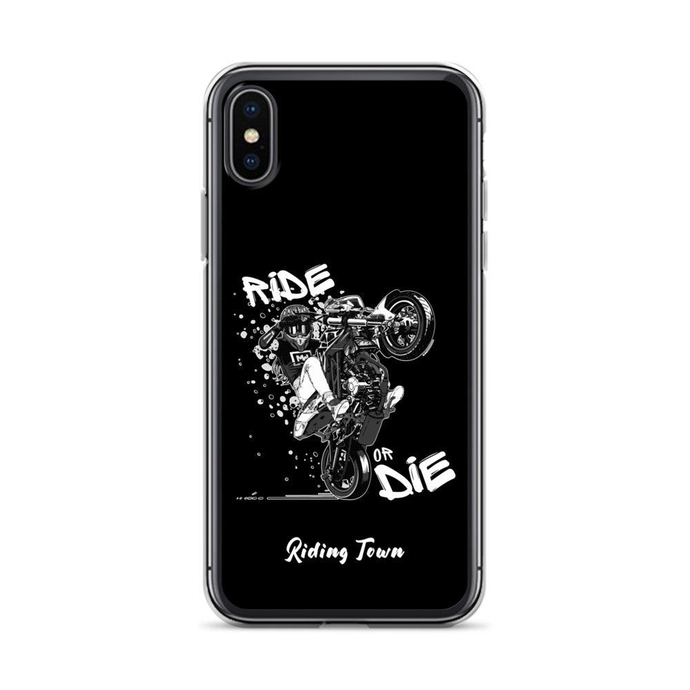 Coque iPhone® - SUPERMOTGIRL - Noire - Riding Town