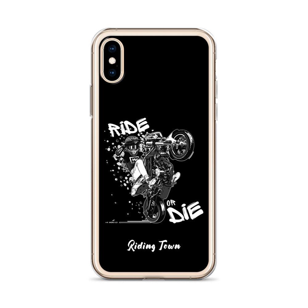 Coque iPhone® - SUPERMOTGIRL - Noire - Riding Town