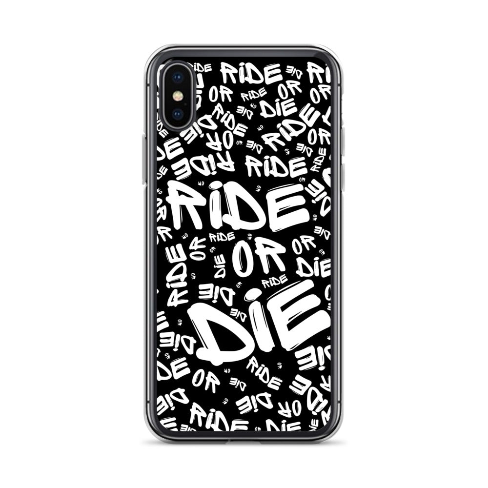 Coque iPhone® - RIDE OR DIE - Noire - Riding Town