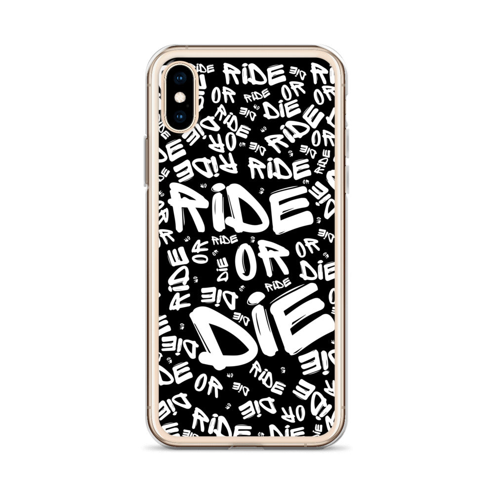 Coque iPhone® - RIDE OR DIE - Noire - Riding Town