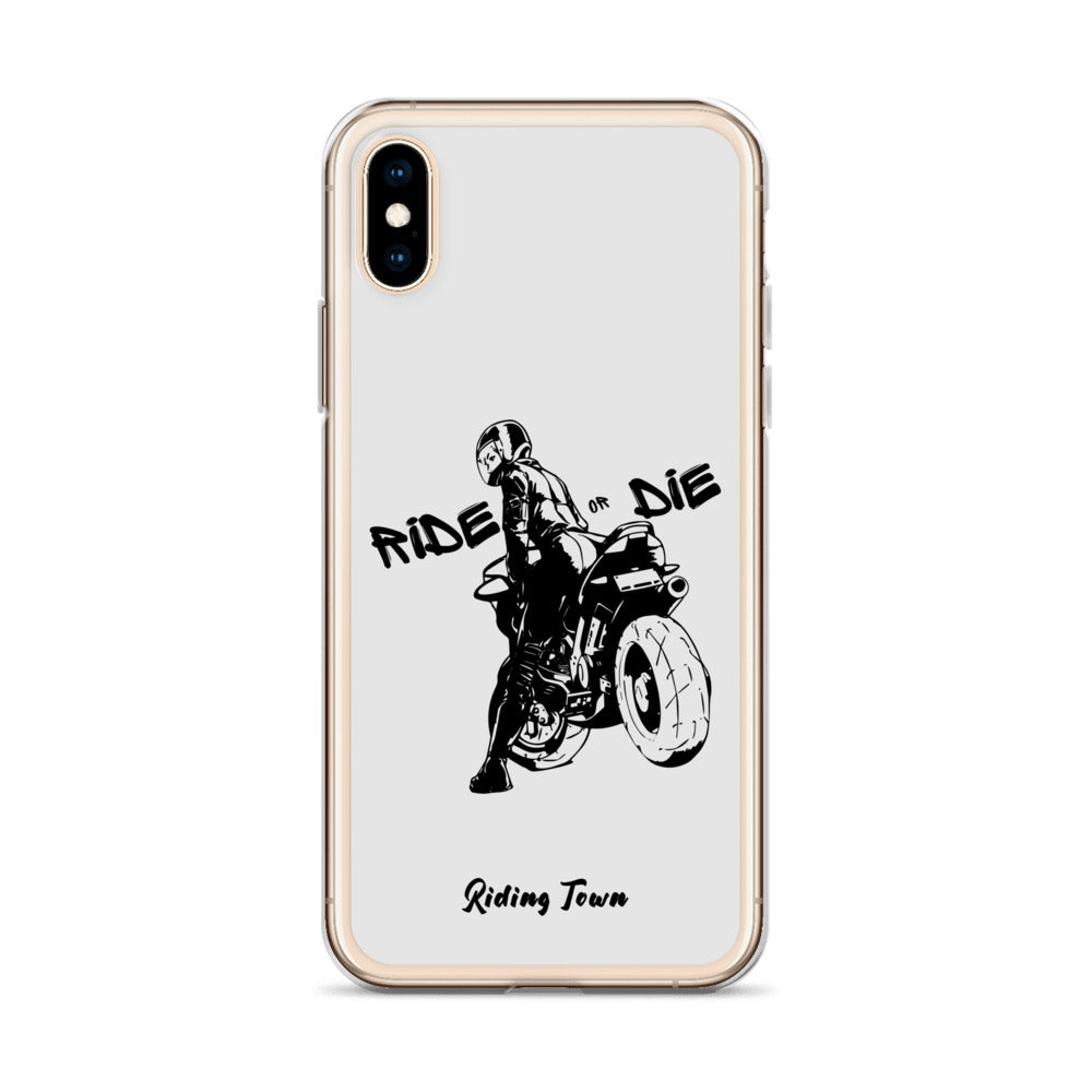 Coque iPhone® - BIKERGIRL- Blanche - Riding Town