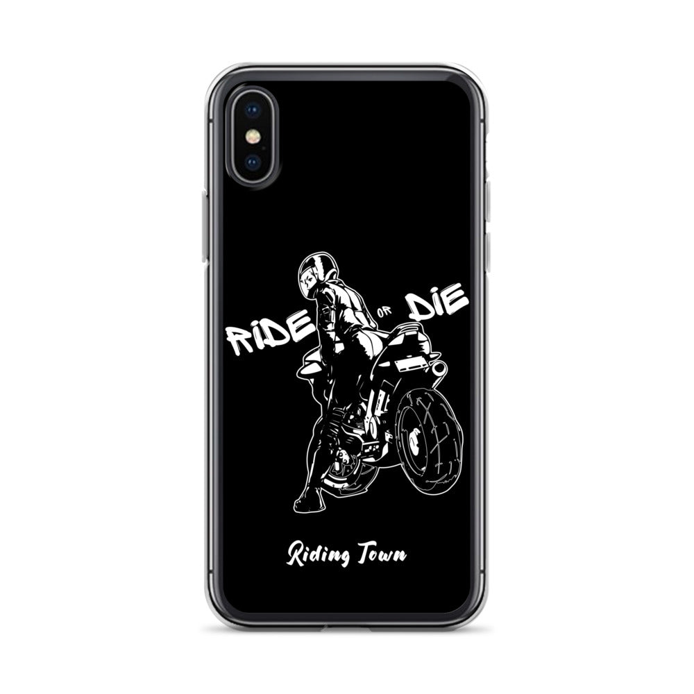 Coque iPhone® - BIKERGIRL- Noire - Riding Town