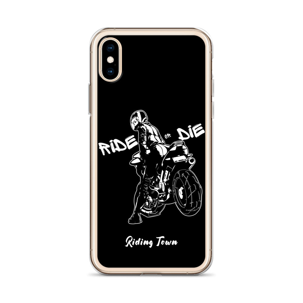 Coque iPhone® - BIKERGIRL- Noire - Riding Town