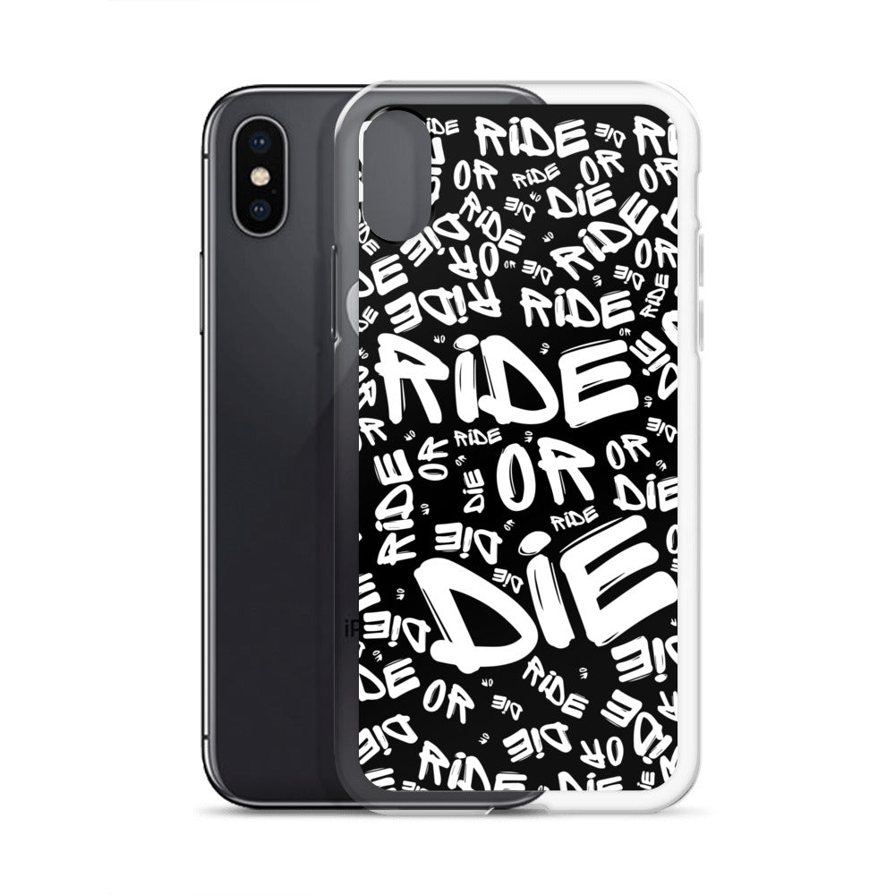 Coque iPhone® - RIDE OR DIE - Noire - Riding Town