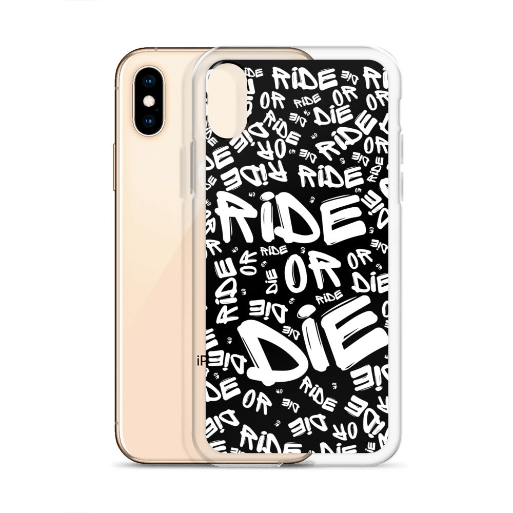 Coque iPhone® - RIDE OR DIE - Noire - Riding Town