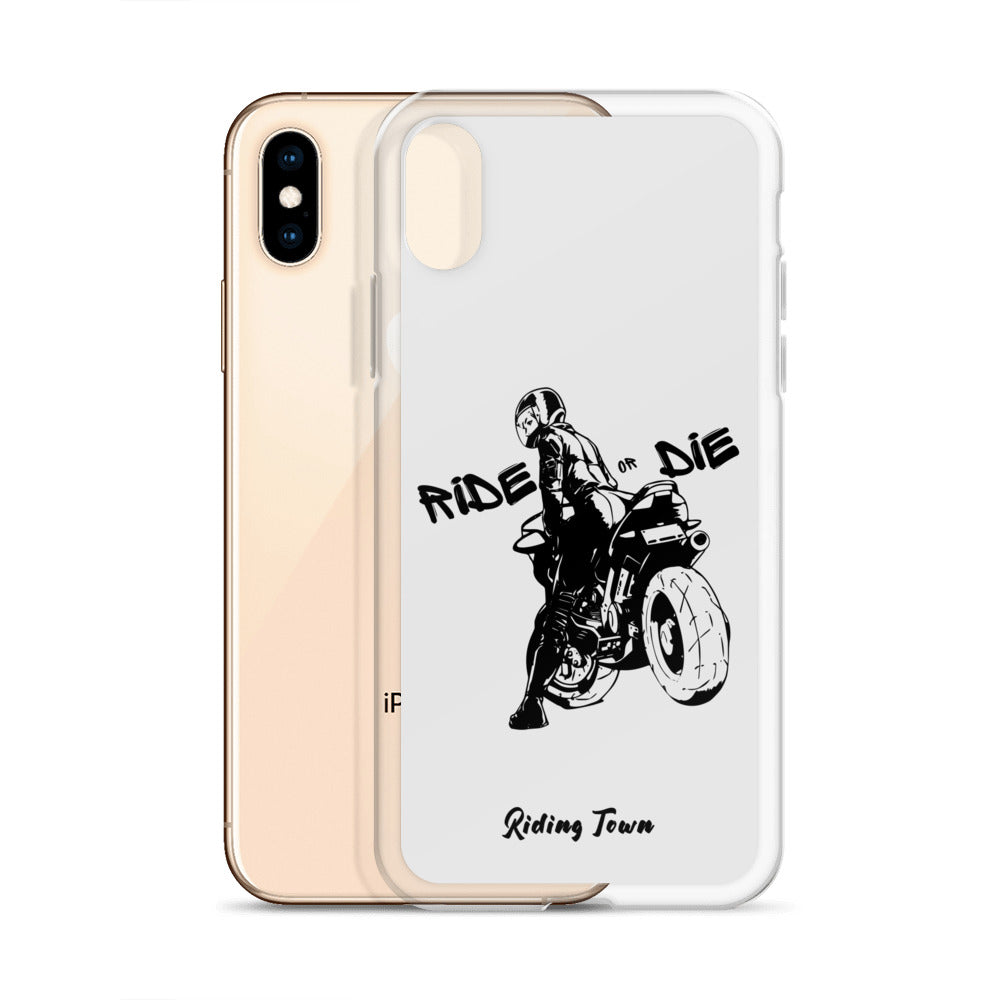 Coque iPhone® - BIKERGIRL- Blanche - Riding Town