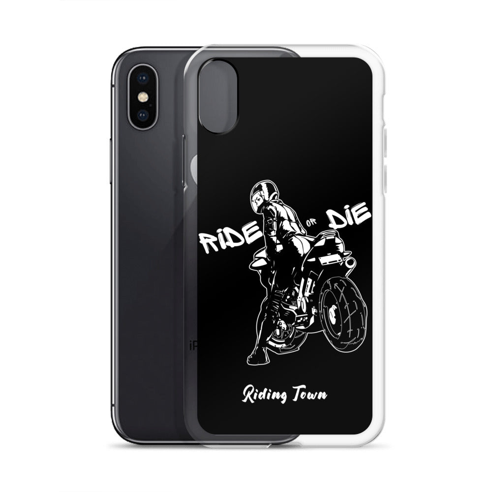 Coque iPhone® - BIKERGIRL- Noire - Riding Town