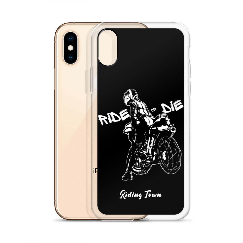 Coque iPhone® - BIKERGIRL- Noire - Riding Town