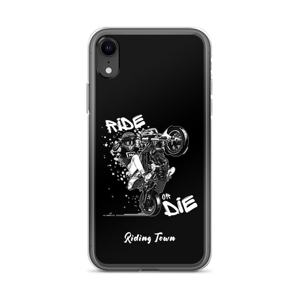 Coque iPhone® - SUPERMOTGIRL - Noire - Riding Town