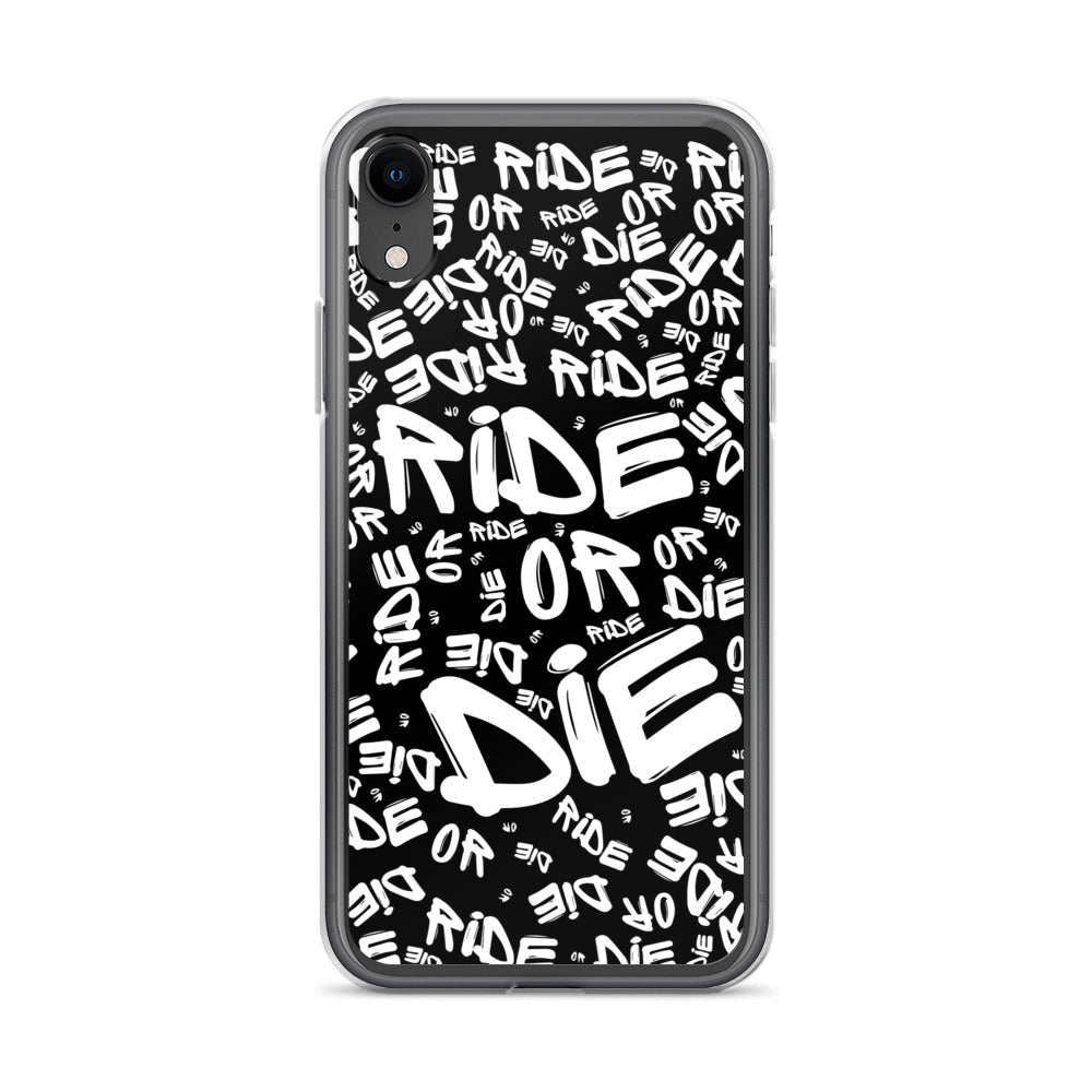 Coque iPhone® - RIDE OR DIE - Noire - Riding Town