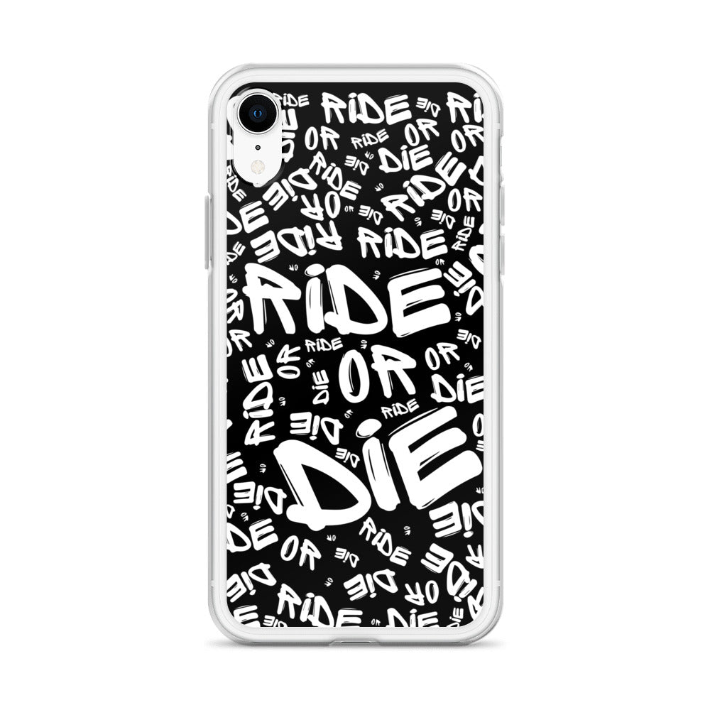 Coque iPhone® - RIDE OR DIE - Noire - Riding Town