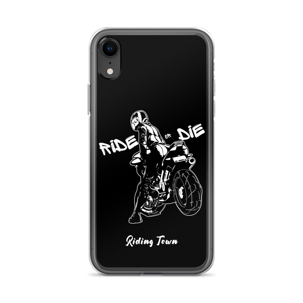 Coque iPhone® - BIKERGIRL- Noire - Riding Town