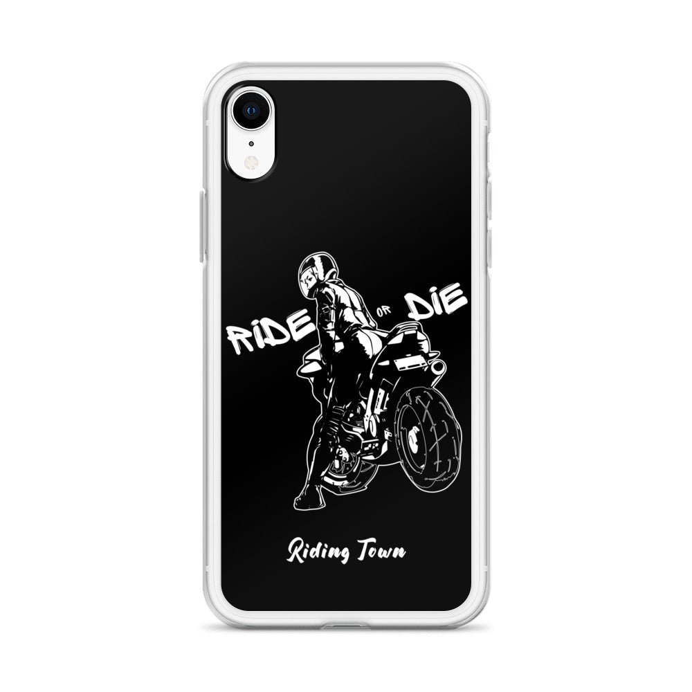 Coque iPhone® - BIKERGIRL- Noire - Riding Town