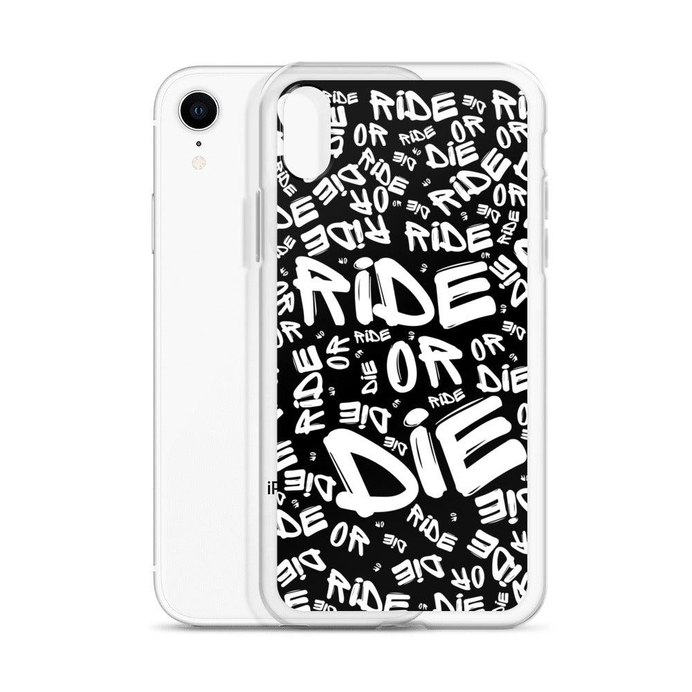 Coque iPhone® - RIDE OR DIE - Noire - Riding Town