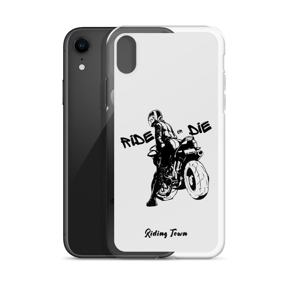 Coque iPhone® - BIKERGIRL- Blanche - Riding Town