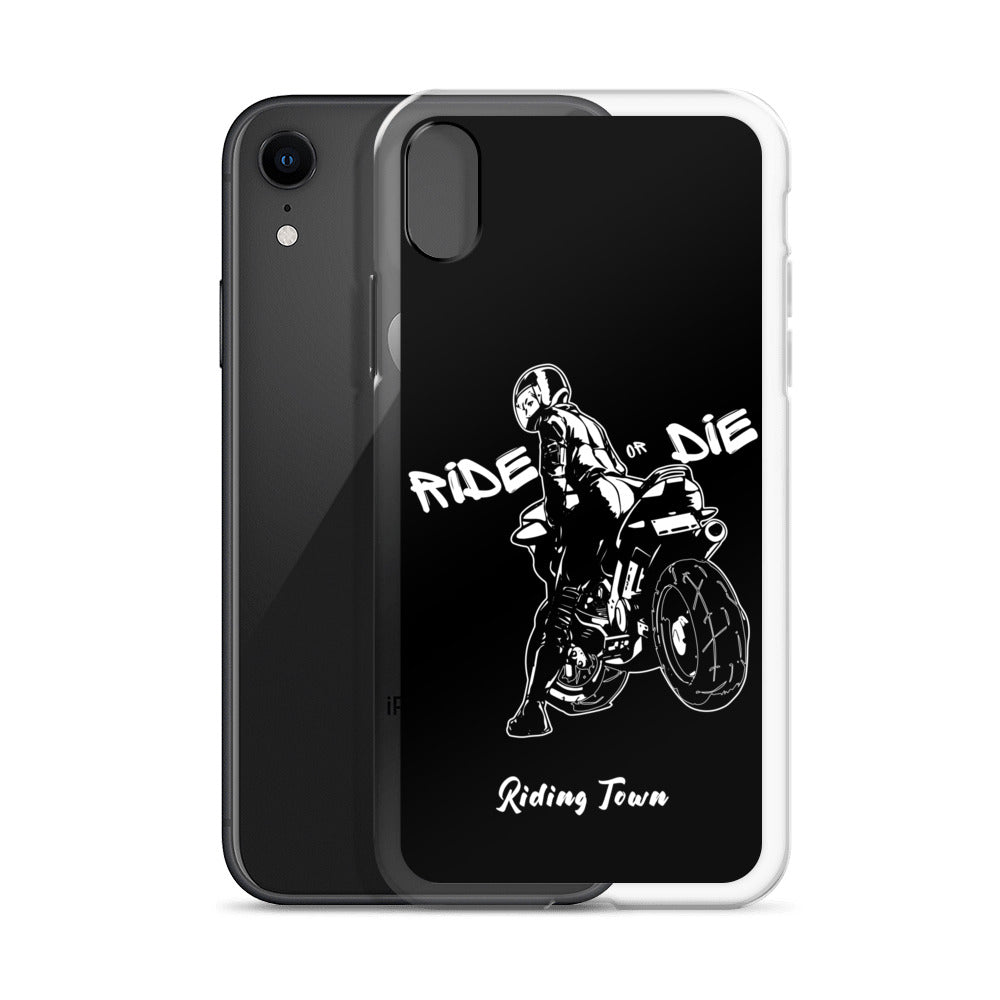 Coque iPhone® - BIKERGIRL- Noire - Riding Town