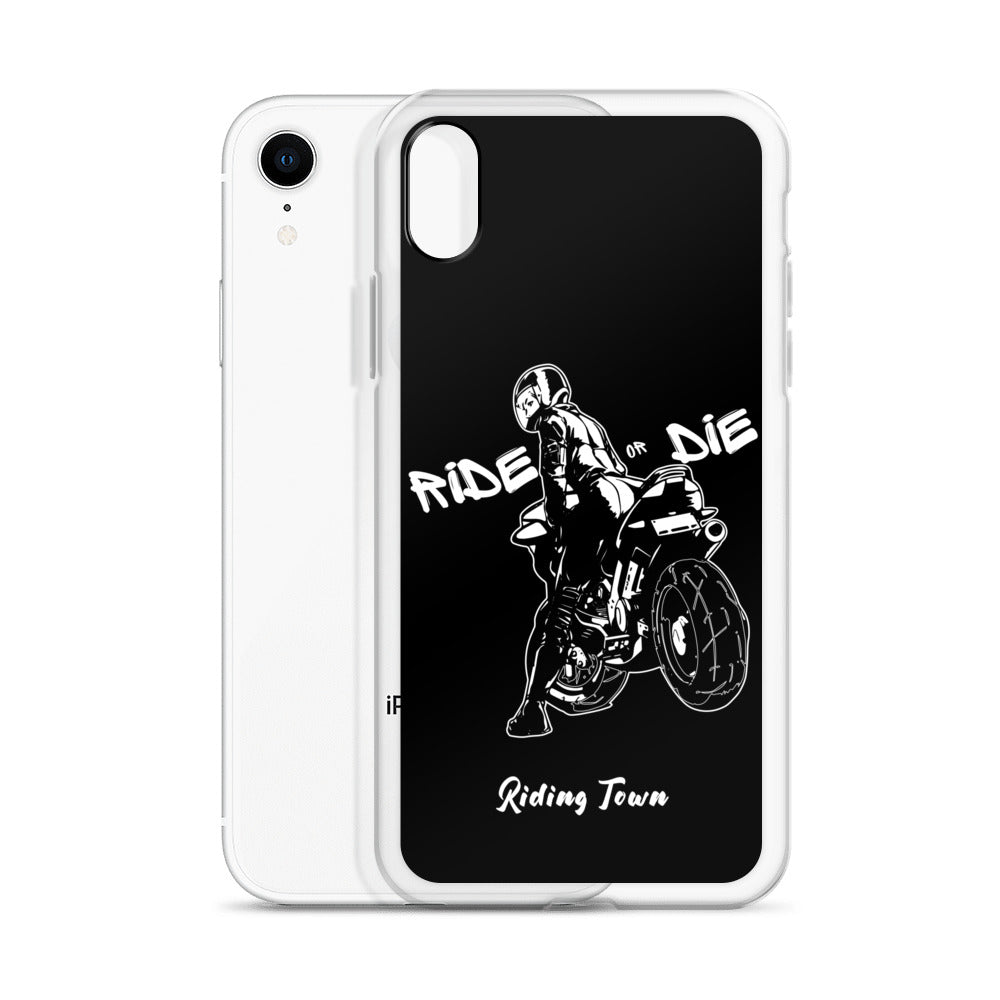 Coque iPhone® - BIKERGIRL- Noire - Riding Town