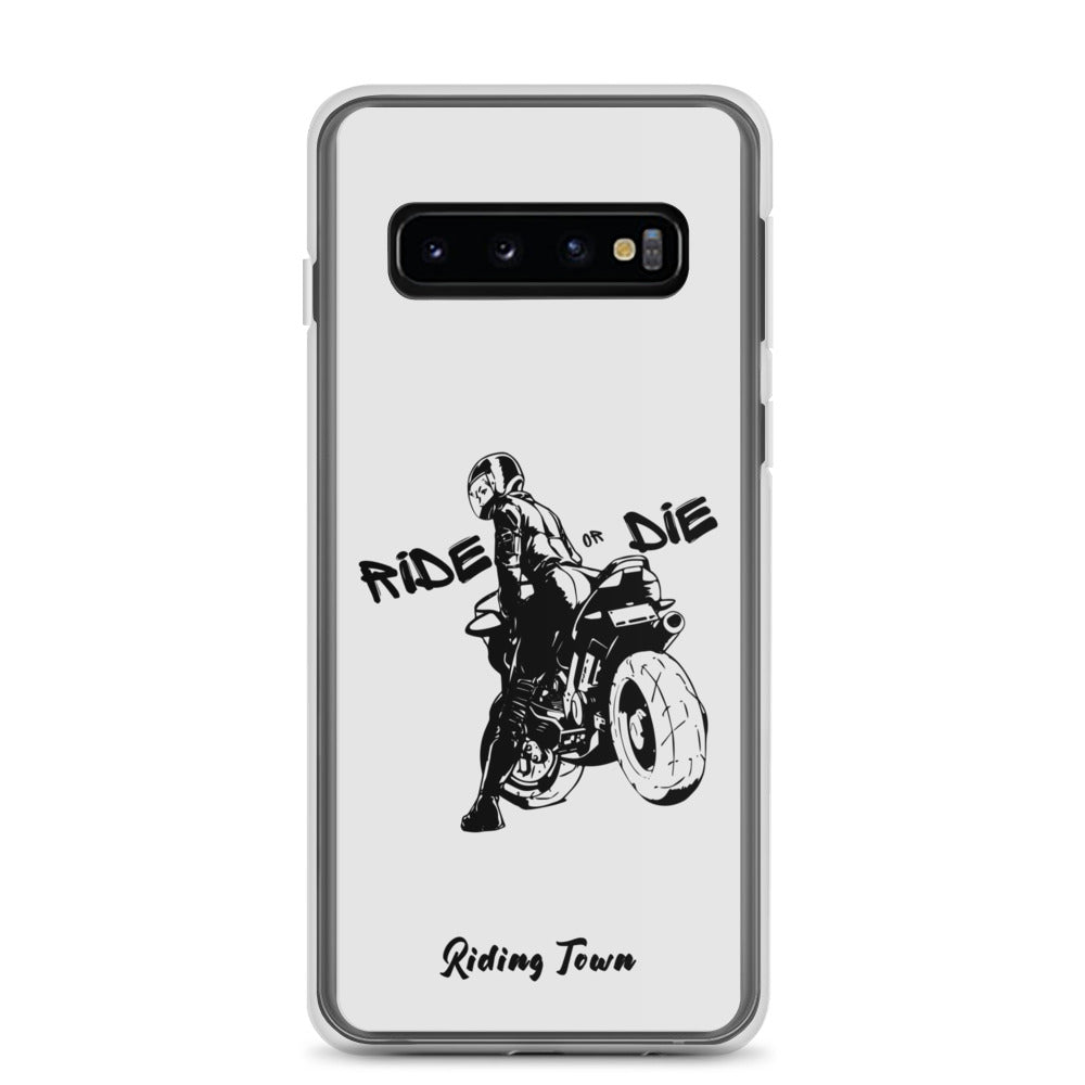 Coque Samsung® - BIKERGIRL - Blanche - Riding Town