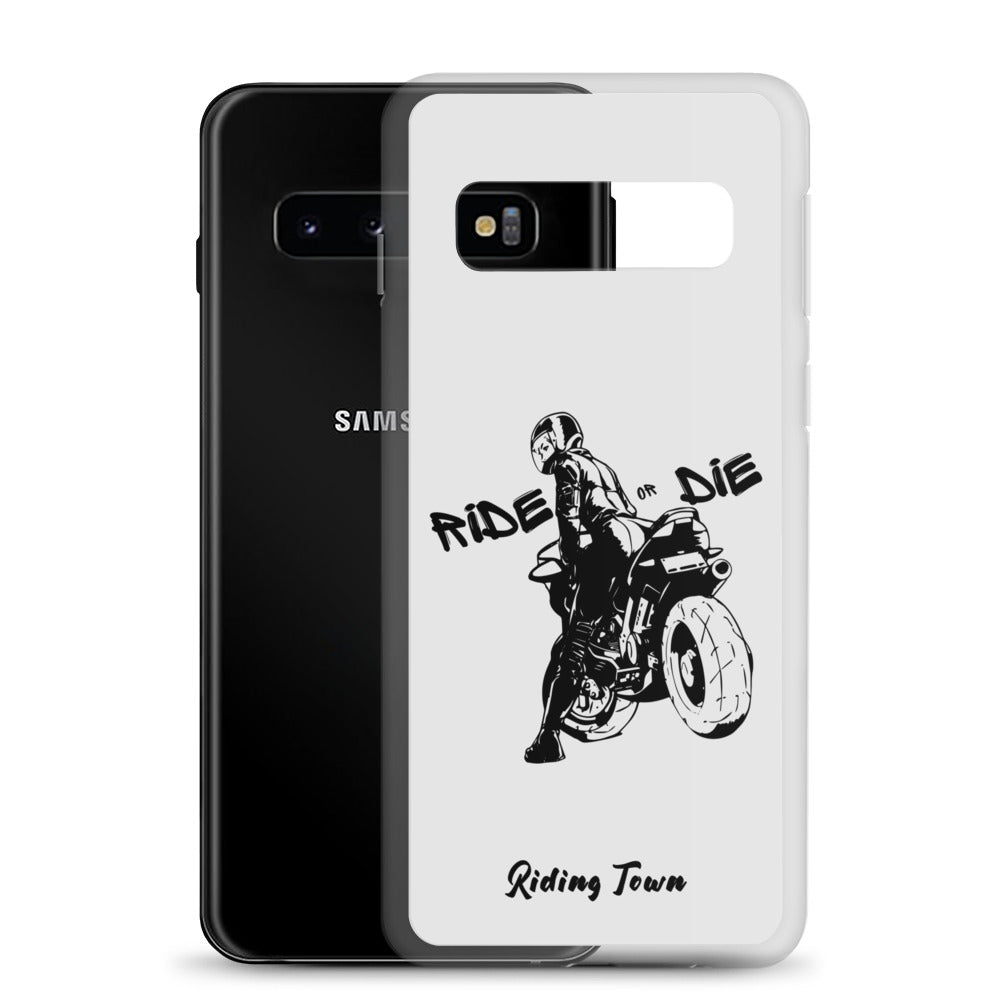 Coque Samsung® - BIKERGIRL - Blanche - Riding Town