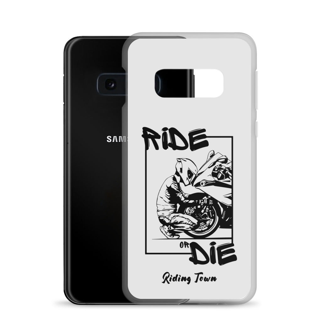 Coque Samsung® - BIKERBOY - Blanche - Riding Town