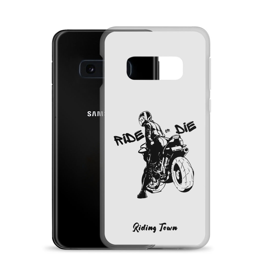 Coque Samsung® - BIKERGIRL - Blanche - Riding Town