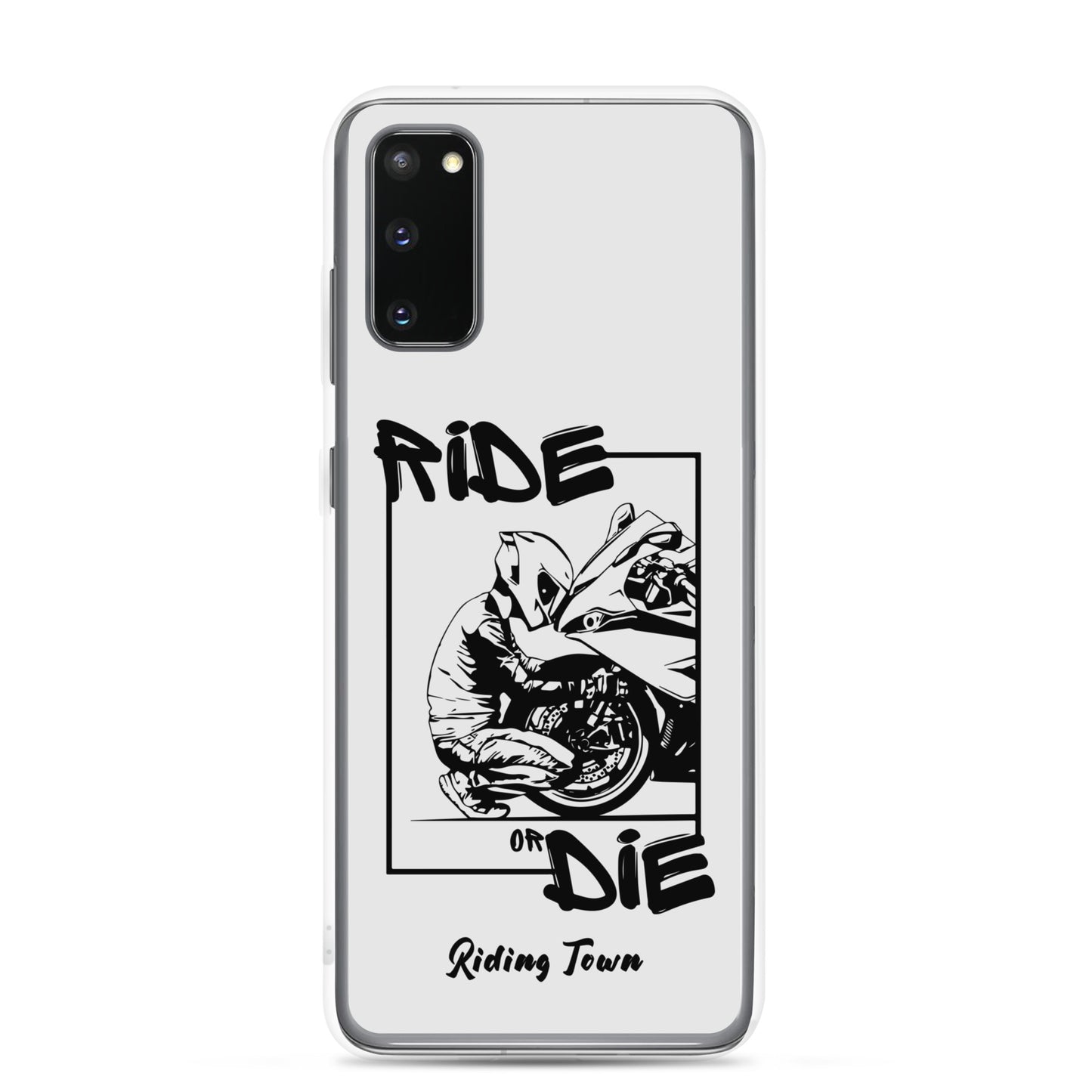 Coque Samsung® - BIKERBOY - Blanche - Riding Town