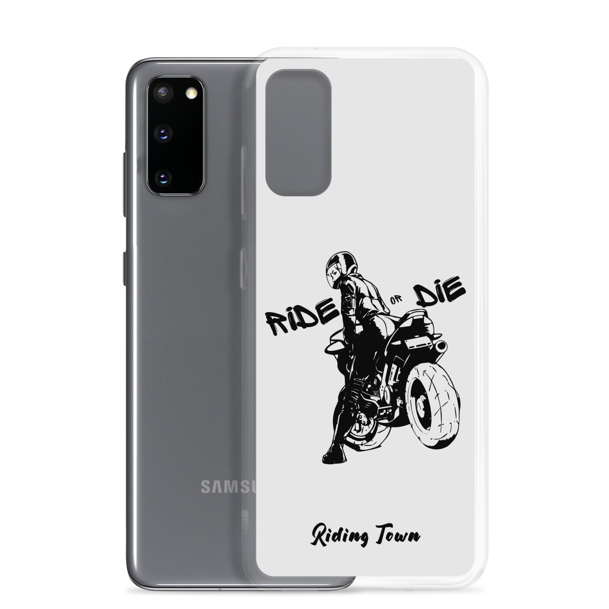 Coque Samsung® - BIKERGIRL - Blanche - Riding Town