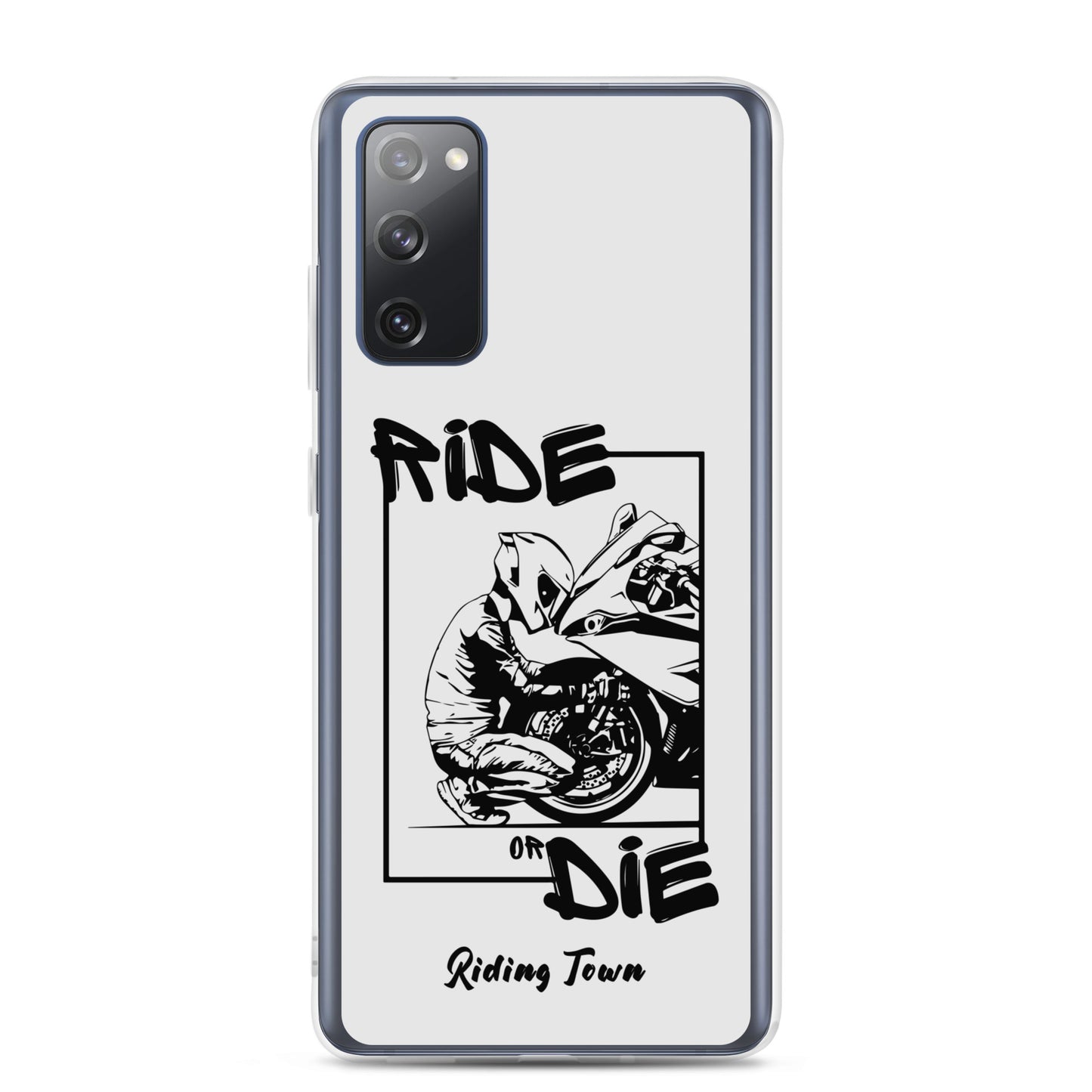 Coque Samsung® - BIKERBOY - Blanche - Riding Town