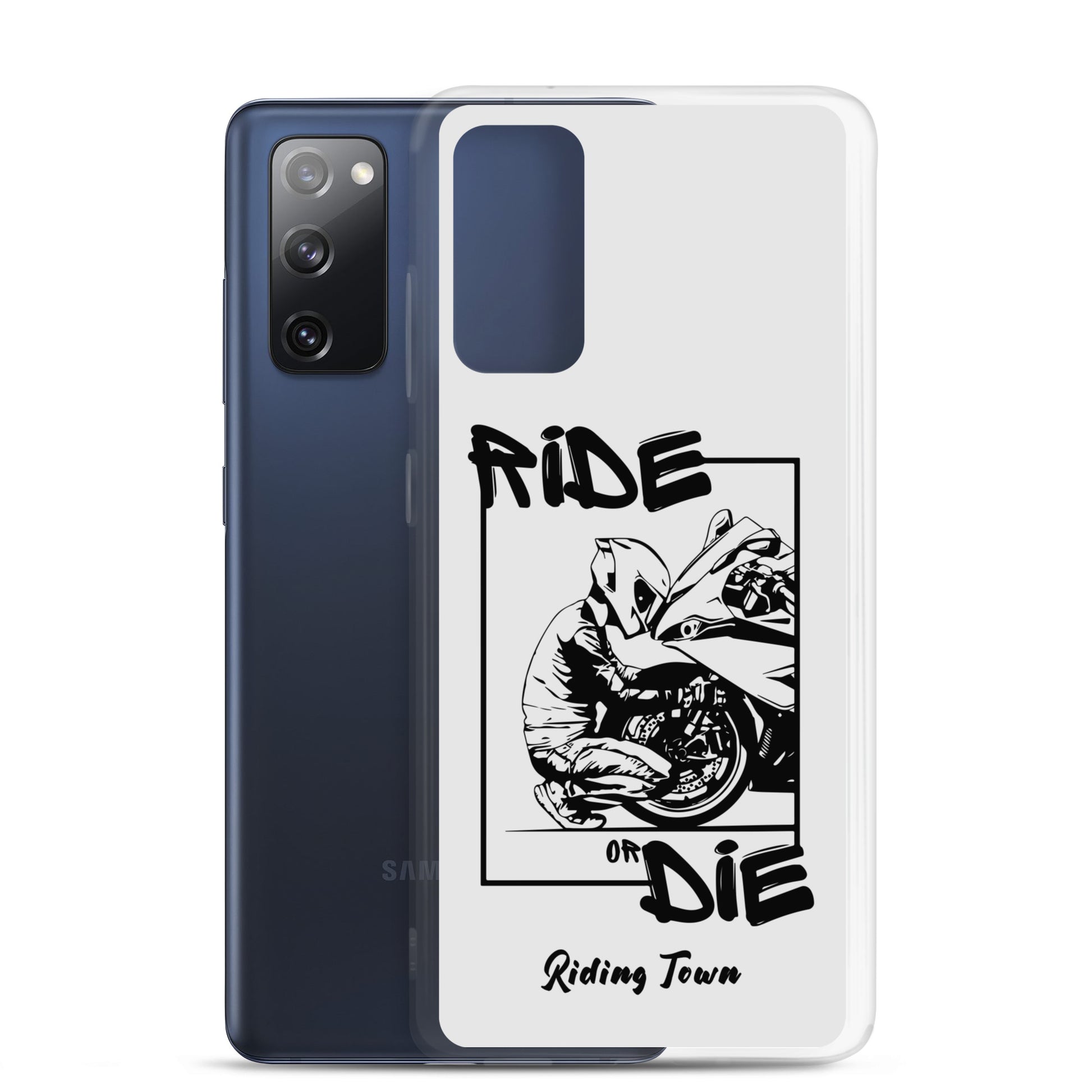 Coque Samsung® - BIKERBOY - Blanche - Riding Town