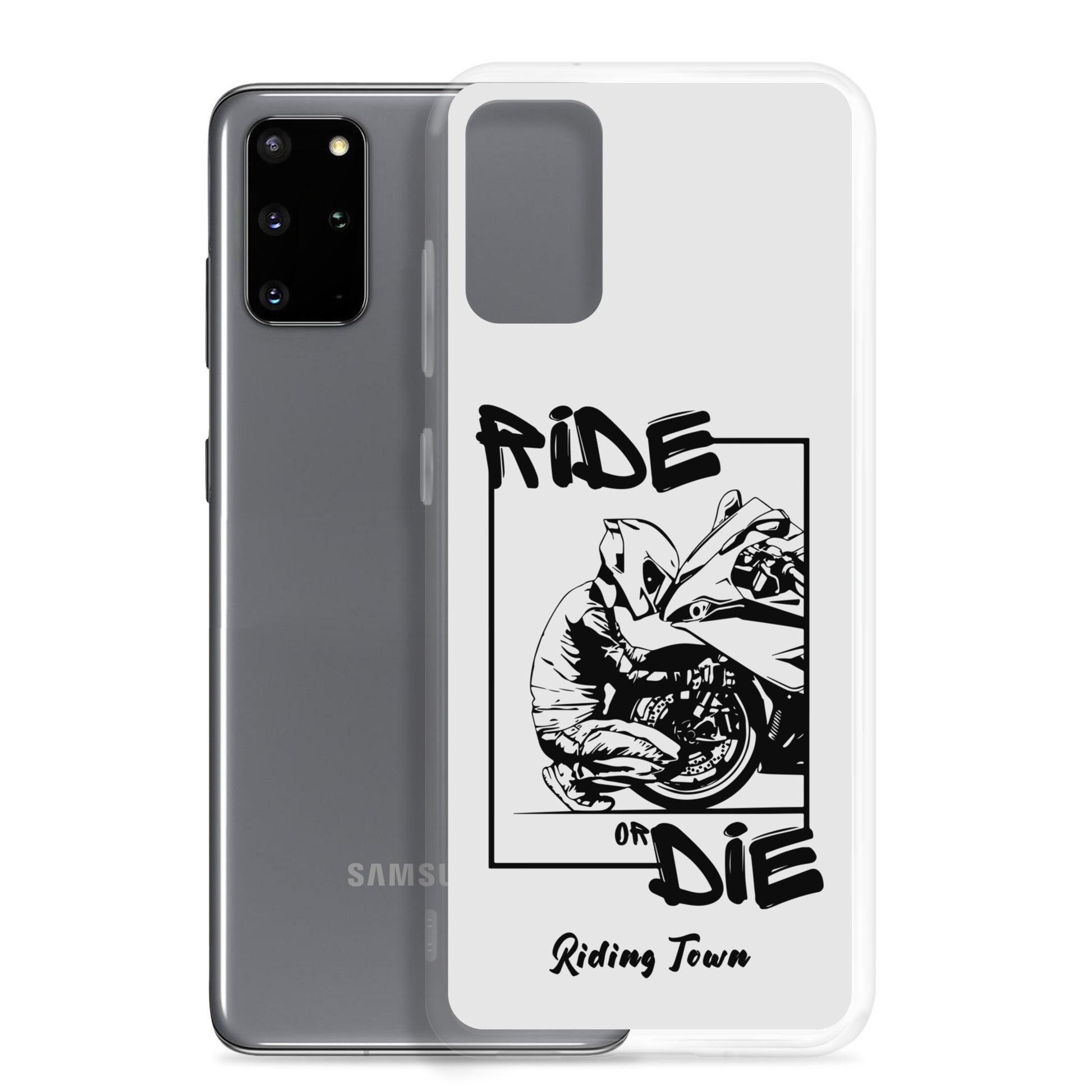 Coque Samsung® - BIKERBOY - Blanche - Riding Town