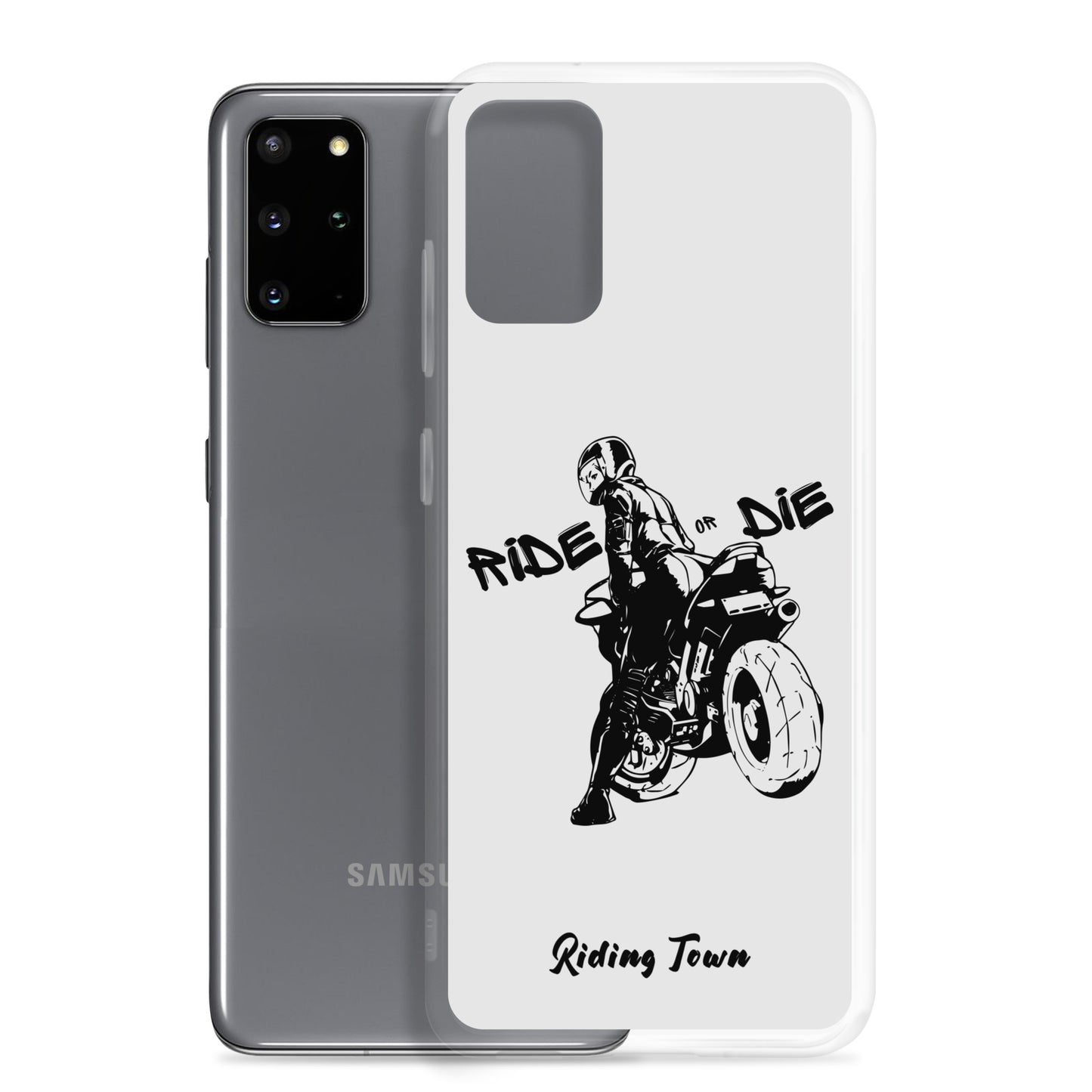 Coque Samsung® - BIKERGIRL - Blanche - Riding Town