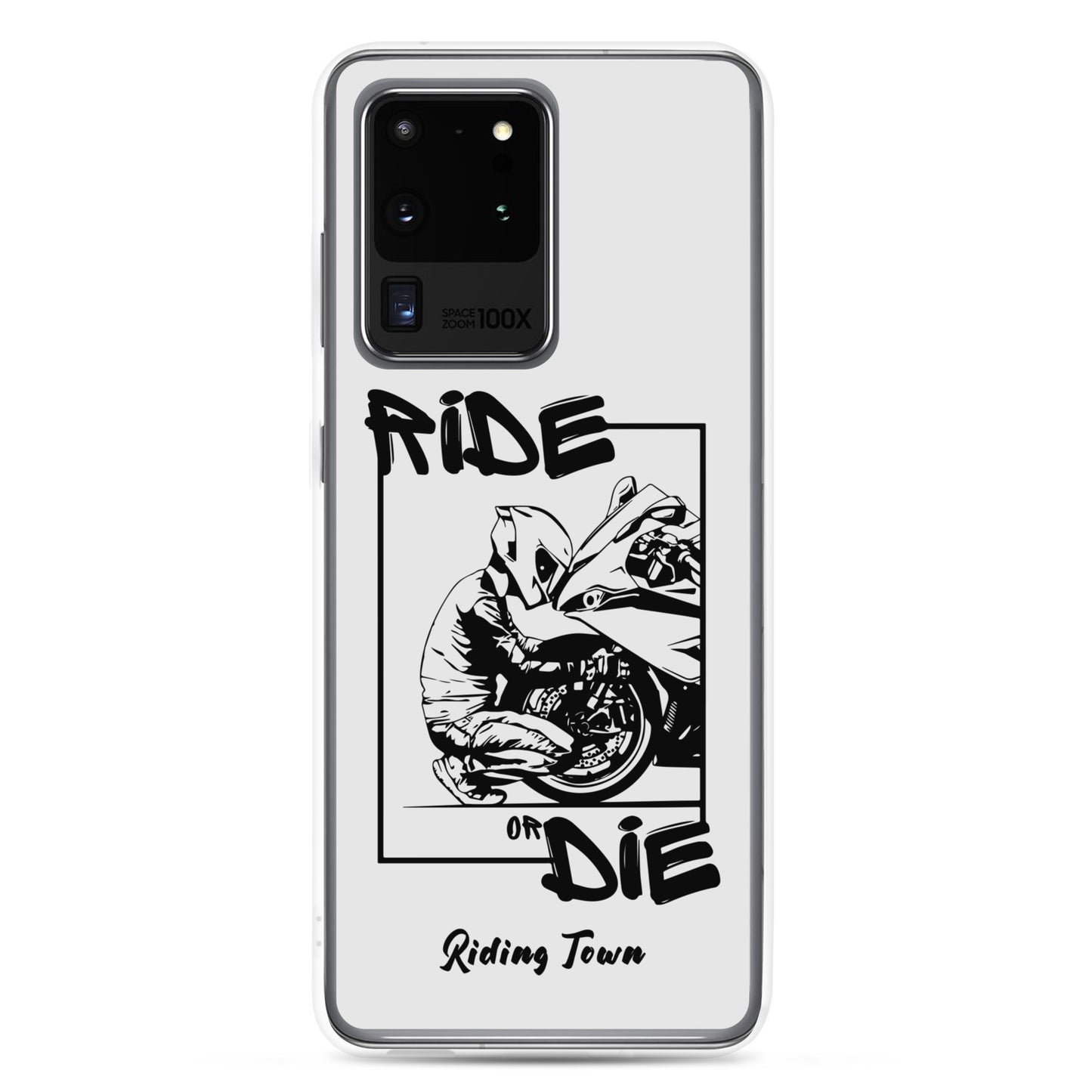 Coque Samsung® - BIKERBOY - Blanche - Riding Town