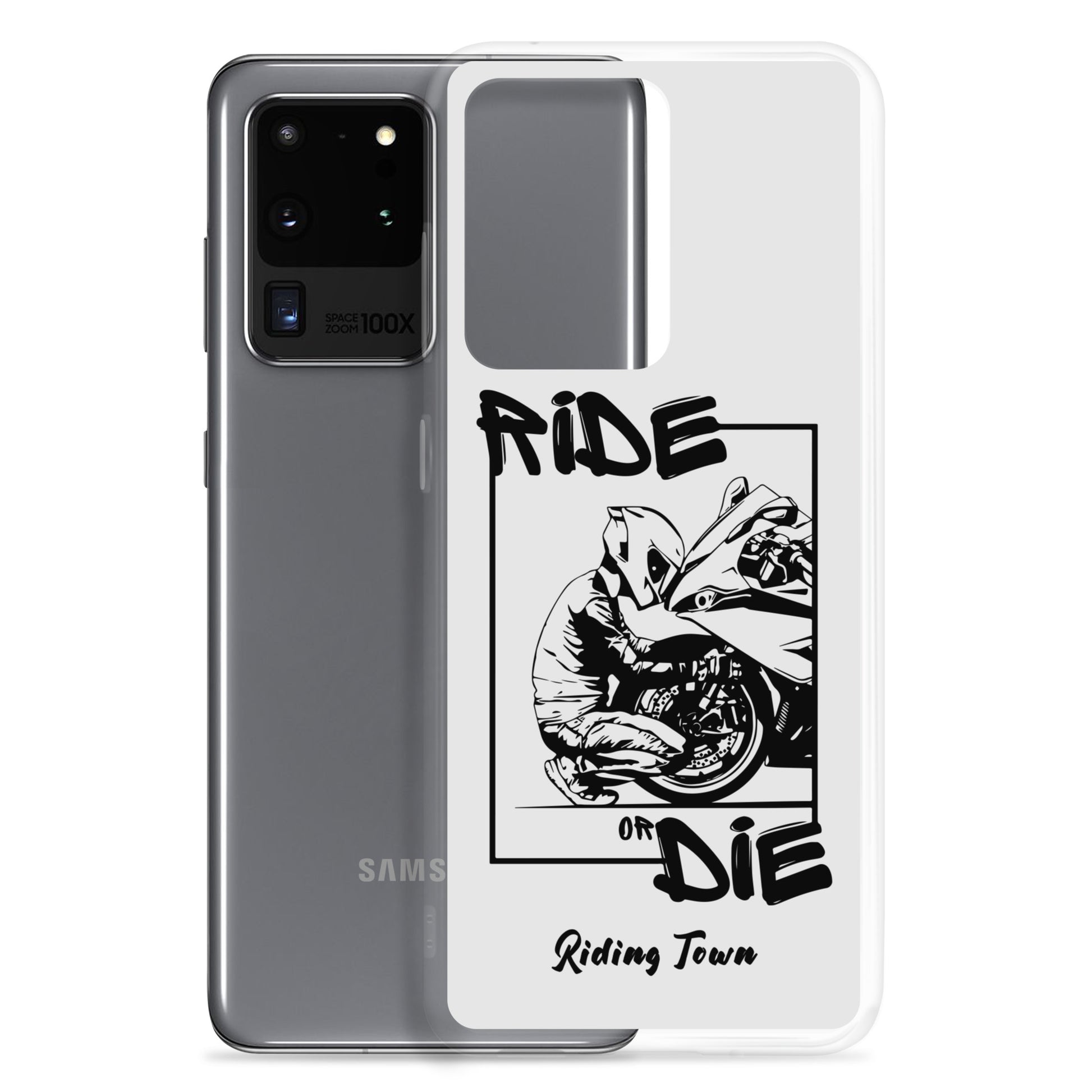 Coque Samsung® - BIKERBOY - Blanche - Riding Town