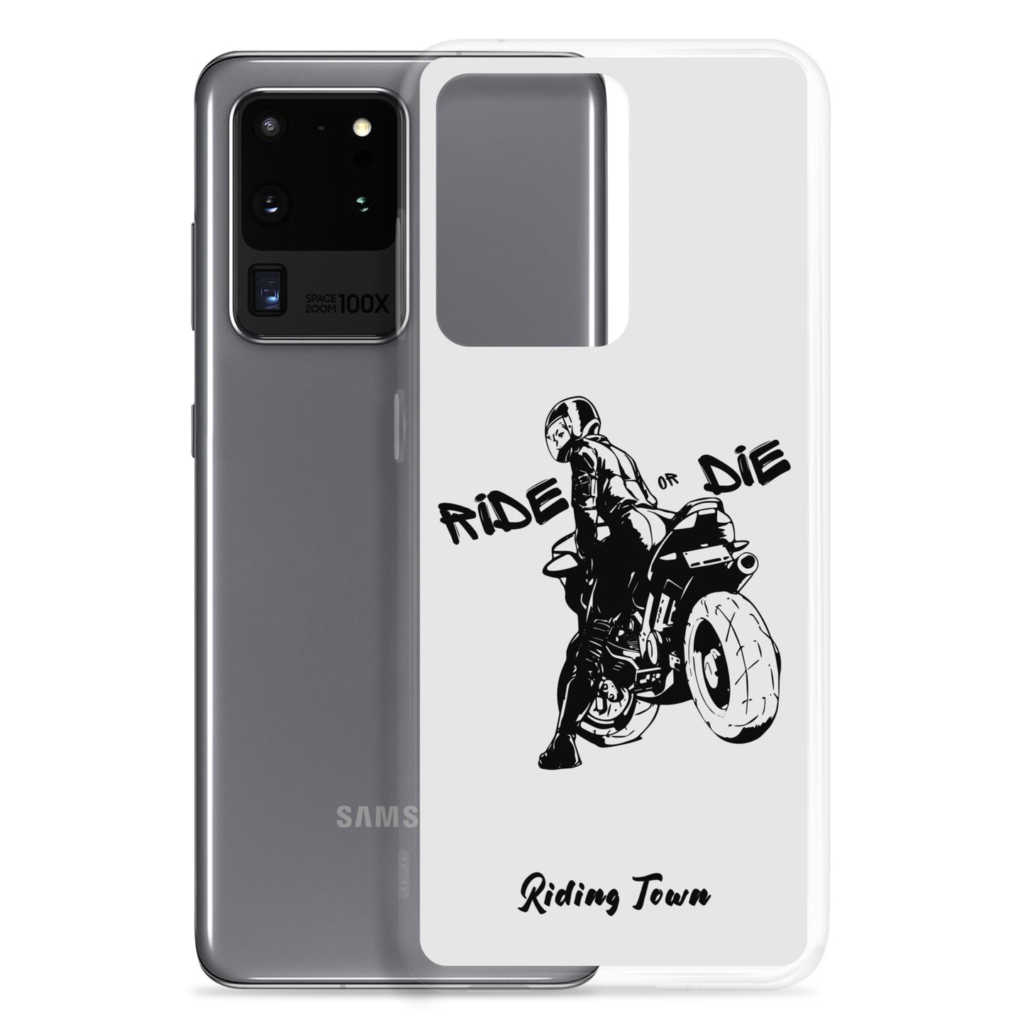 Coque Samsung® - BIKERGIRL - Blanche - Riding Town