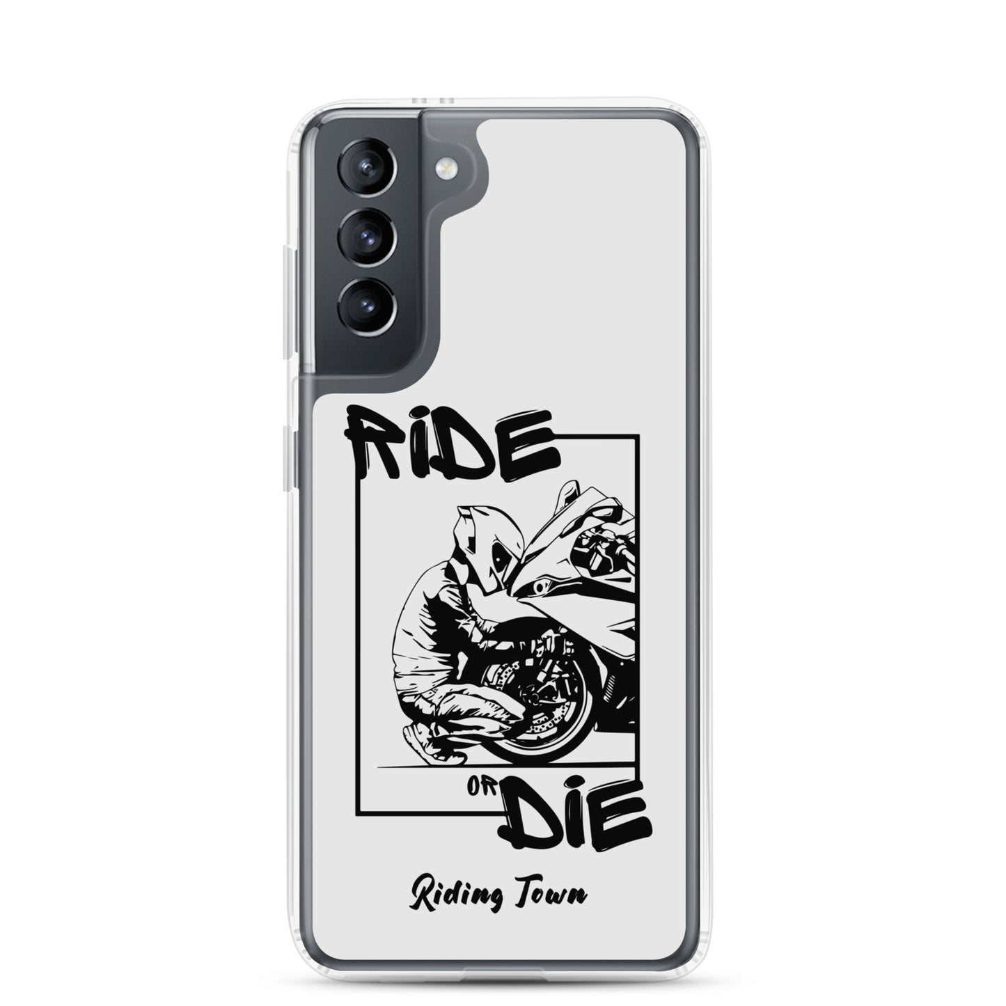 Coque Samsung® - BIKERBOY - Blanche - Riding Town