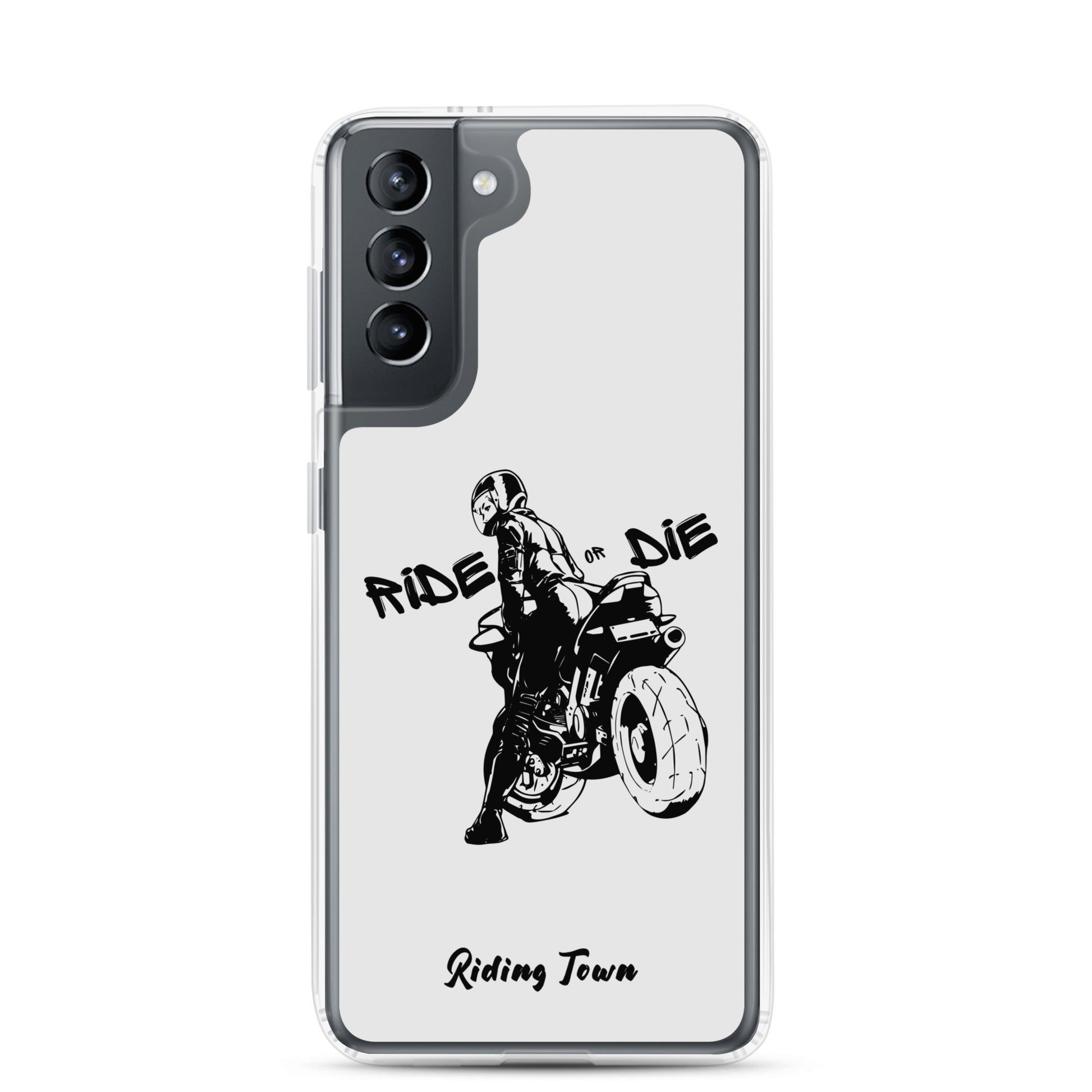 Coque Samsung® - BIKERGIRL - Blanche - Riding Town