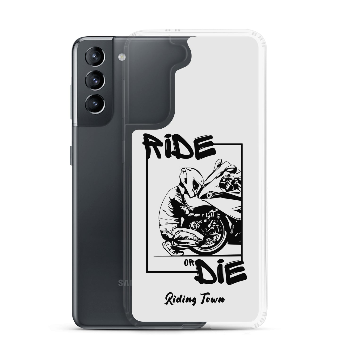 Coque Samsung® - BIKERBOY - Blanche - Riding Town