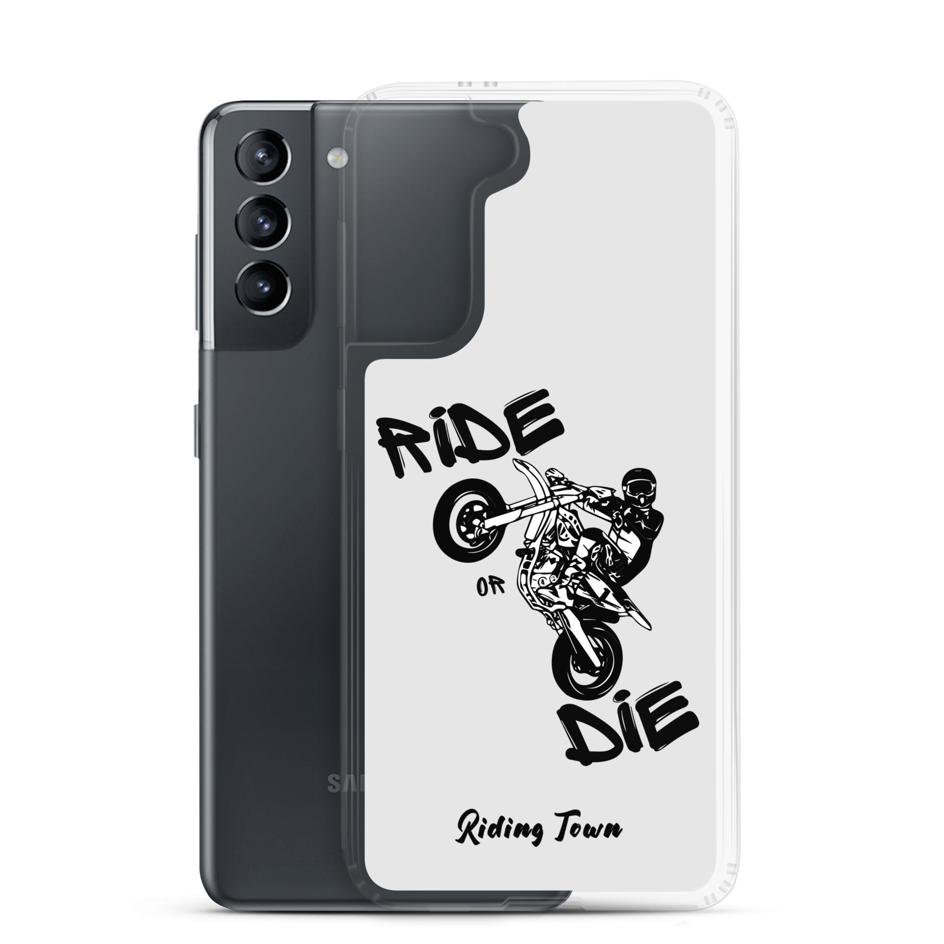 Coque Samsung® - SUPERMOTBOY - Blanche - Riding Town