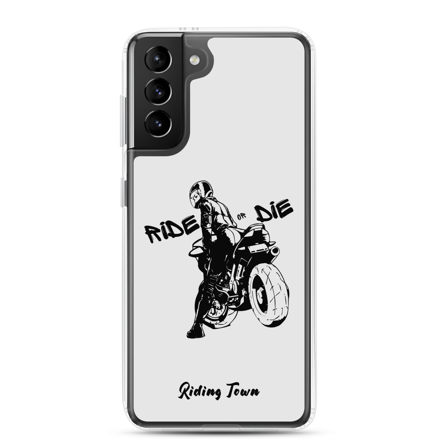 Coque Samsung® - BIKERGIRL - Blanche - Riding Town